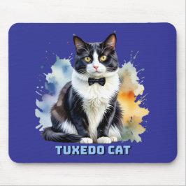 おしゃれなタキシード猫 マウスパッド