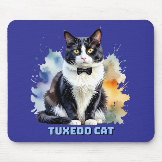 おしゃれなタキシード猫 マウスパッド (正面)