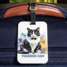おしゃれなタキシード猫 ラゲッジタグ