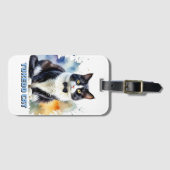 おしゃれなタキシード猫 ラゲッジタグ (正面横)