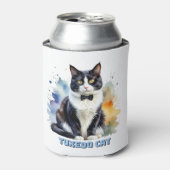 おしゃれなタキシード猫 缶クーラー (缶正面)