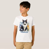 おしゃれなタキシード猫 Tシャツ (正面フル)
