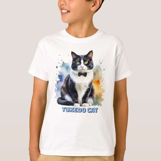 おしゃれなタキシード猫 Tシャツ (正面)