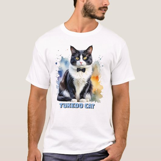 おしゃれなタキシード猫 Tシャツ (正面)