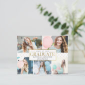 おしゃれなタグ卒業お知らせポストカード ポストカード (スタンド正面)