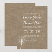 おしゃれなタンポポのブロウ・バーリアップのウェディング 招待状 (正面/裏面)