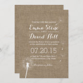 おしゃれなタンポポのブロウ・バーリップウェディング 招待状 (正面/裏面)