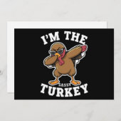 おしゃれなターキー家族感謝祭パーティー シーズンカード (正面/裏面)