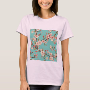 おしゃれなターコイズさくらんぼブロッサム Tシャツ