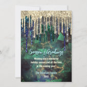 おしゃれなターコイズグリッターが滴るクリスマス新年 (正面)