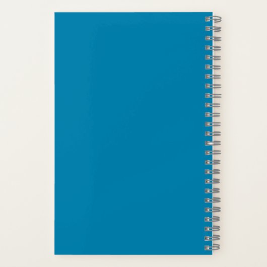 おしゃれなターコイズハートと名前付き写真 ノートブック (裏面)