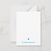 おしゃれなターコイズハートと名前 ノートカード (正面)