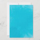 おしゃれなターコイズブルーの芍薬の花のウェディングシャワー 招待状 (裏面)