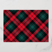 おしゃれなタータンチェック柄フォトフォイルホリデーカー 箔シーズンカード (裏面)