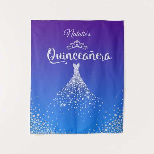 おしゃれなダイヤモンドドレスティアラ パーソナライズド キンセアニエラ タペストリー (正面)