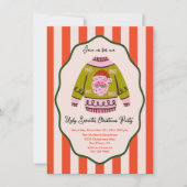 おしゃれなダサいクリスマスツリーの手描きイラスト 招待状 (正面)