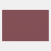 おしゃれなダスティピンクの茄子色ワインレッドの無地セット3枚 ラッピングペーパーシート (正面3)