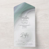 おしゃれなダスティーサージ・ライラック・アゲート・オールインワン招待状 オールインワン招待状 (内側)