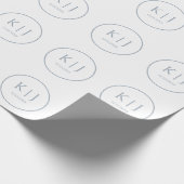 おしゃれなダスティーブルーのシンプルでエレガントな結婚式 ラッピングペーパー (角)