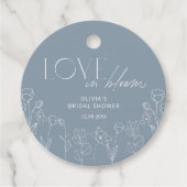 おしゃれなダスティーブルーの花柄ギフトタグ フェイバータグ (正面)