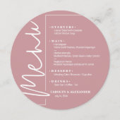 おしゃれなダスティーローズラウンド メニュー (正面)