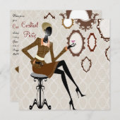 おしゃれなダダスカス コンセプトパーティー 招待状 (正面/裏面)