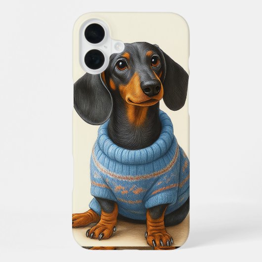 おしゃれなダックスフント iPhoneケース (裏面)