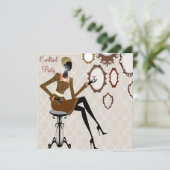 おしゃれなダマスクパーティー 招待状 (スタンド正面)