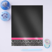 おしゃれなダマスク柄ピンクとブラックのフライヤー チラシ (シングル)