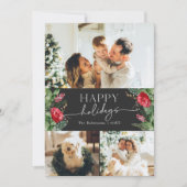 おしゃれなダークグレイのボタニカルモダンスクリプト写真 シーズンカード (正面)