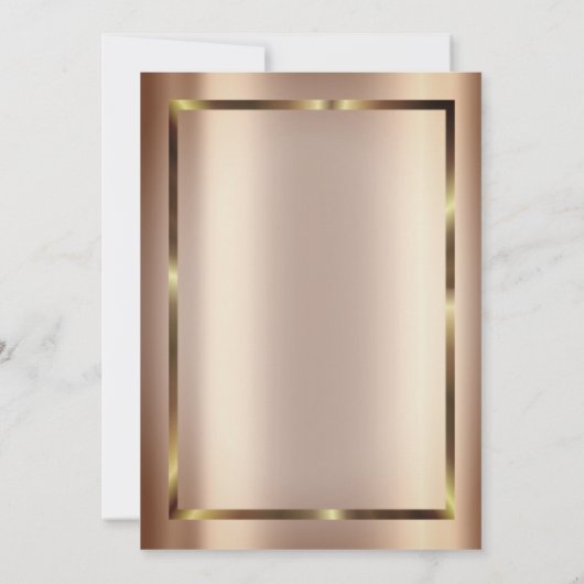 おしゃれなダークローズ ゴールドフレーム ブラックのキンセアニエラ 招待状 (裏面)