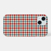 おしゃれなチェック柄 iPhone 15ケース (裏面横)