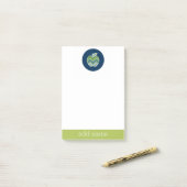 おしゃれなチェブロンパターンのカスタム教師用アップル ポストイット (デスク上)