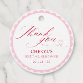 おしゃれなチェリーオントップのブライダルシャワー フェイバータグ (裏面)