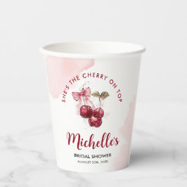 おしゃれなチェリーオントップのボウコクテルサマーウェディングシャワー 紙コップ