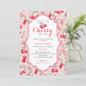 おしゃれなチェリーオントップベイビーシャワー招待状 招待状 (スタンド正面)
