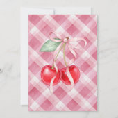 おしゃれなチェリーオントップベイビーシャワー招待状 招待状 (裏面)
