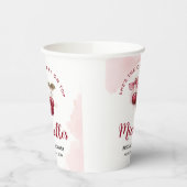 おしゃれなチェリーオントップ ボウ コクテール サマー ブライダルシャワー 紙コップ (左)