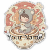 おしゃれなチビコアラアニメテクデカール シール (正面)