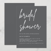 おしゃれなチャコールモダンウェディングシャワー招待状 招待状 (正面/裏面)
