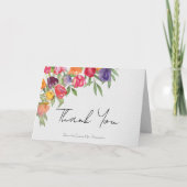 おしゃれなチューリップとグリーン ブライダルシャワーのお礼 サンキューカード (正面)