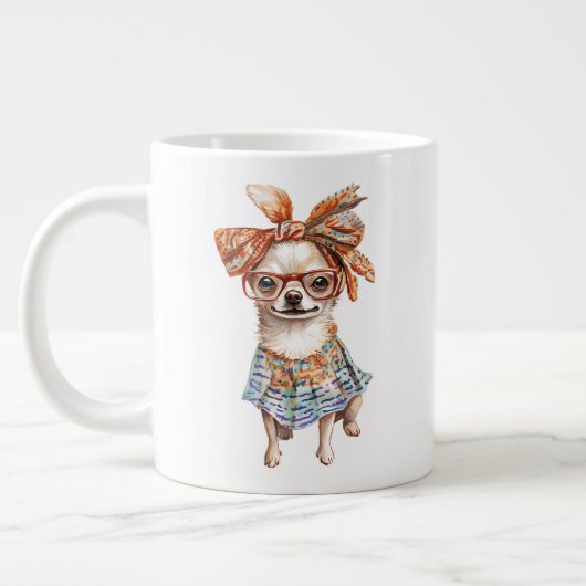 おしゃれなチワワママ 犬好きさんへ ジャンボコーヒーマグカップ (左)