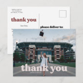 おしゃれなチークカラーのタイポグラフィー卒業感謝カード ポストカード (正面/裏面)