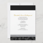 おしゃれなテキストの卒業式：ブラック＆ゴールド 招待状 (裏面)