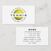 おしゃれなテニスクラブ 現代のボール 世界ロゴ 社会 名刺 (正面/裏面)