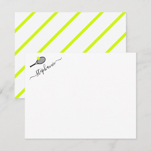 おしゃれなテニスストライプの名刺 ノートカード (正面/裏面)