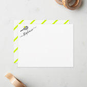 おしゃれなテニス ストライプ カスタマイズ ノートカード (正面/裏面インサイチュ)