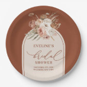 おしゃれなテラコッタパンパス草ボヘミアンポップス ペーパープレート (正面)