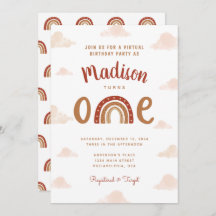 おしゃれなテラコッタ レインボー ファーストバースデー