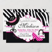 おしゃれなディーバの誕生日招待状 招待状 (正面/裏面)